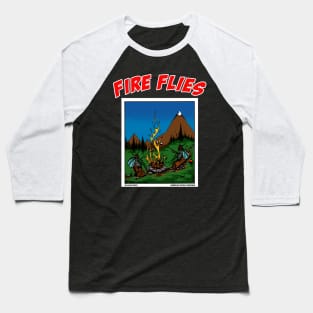 Fire Flies Around A Campfire Novelty Camping Gift Baseball T-Shirt